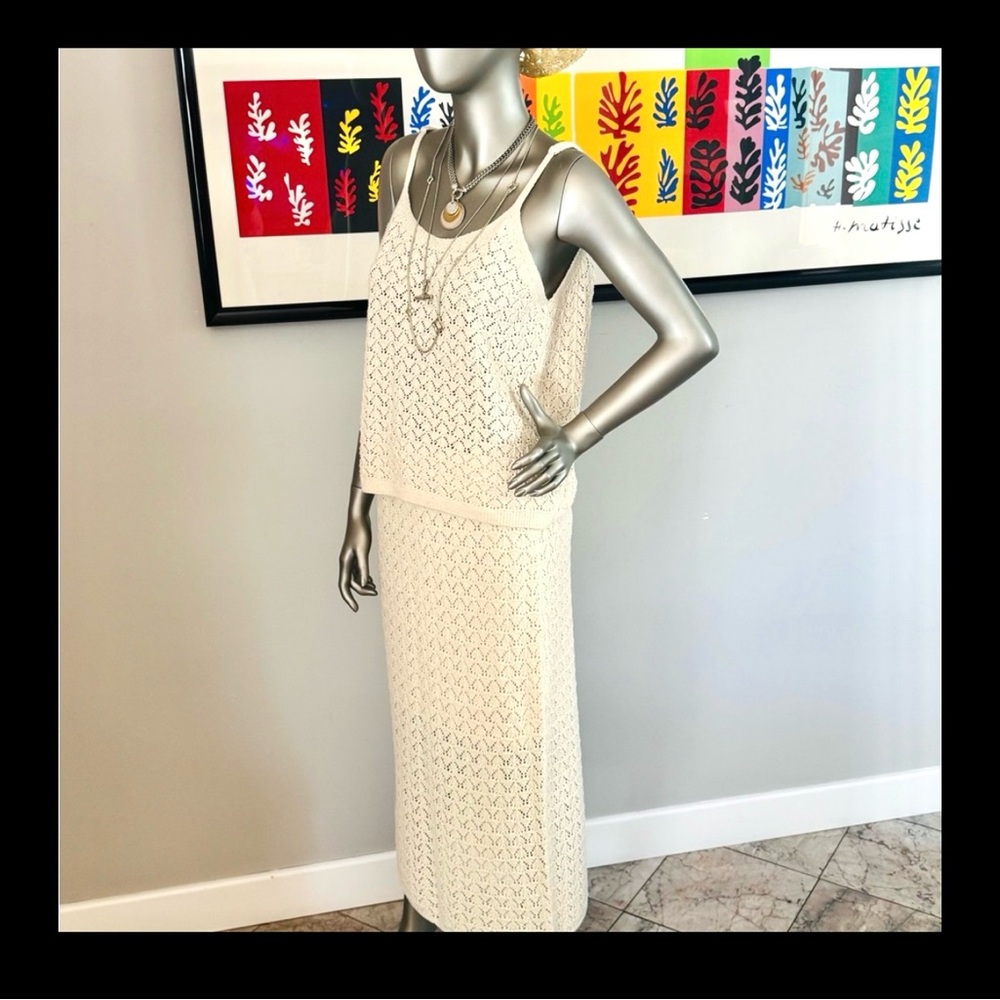 From Paris France- Crochet Tank Top and Skirt Set (price for both)